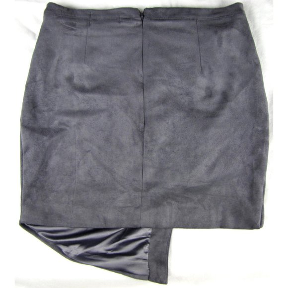 SALE! Suede Gray Short Mini Skirt - Picture 2 of 4